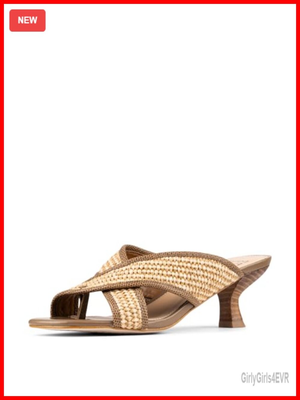 Women's Kitten Heel Sandals Memory Foam Slingback Raffia Dress Shoes